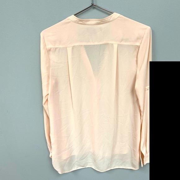 Banana Republic Sheer Pale Pink V- Neck long Sleeve Blouse Size S. - Picture 5 of 6